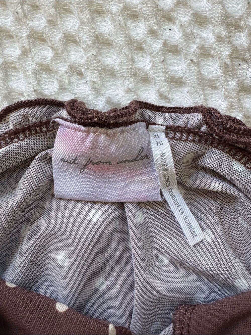 Urban Outfitters Brown Tank Top with Cream Polka Dots - Picture 3 of 3